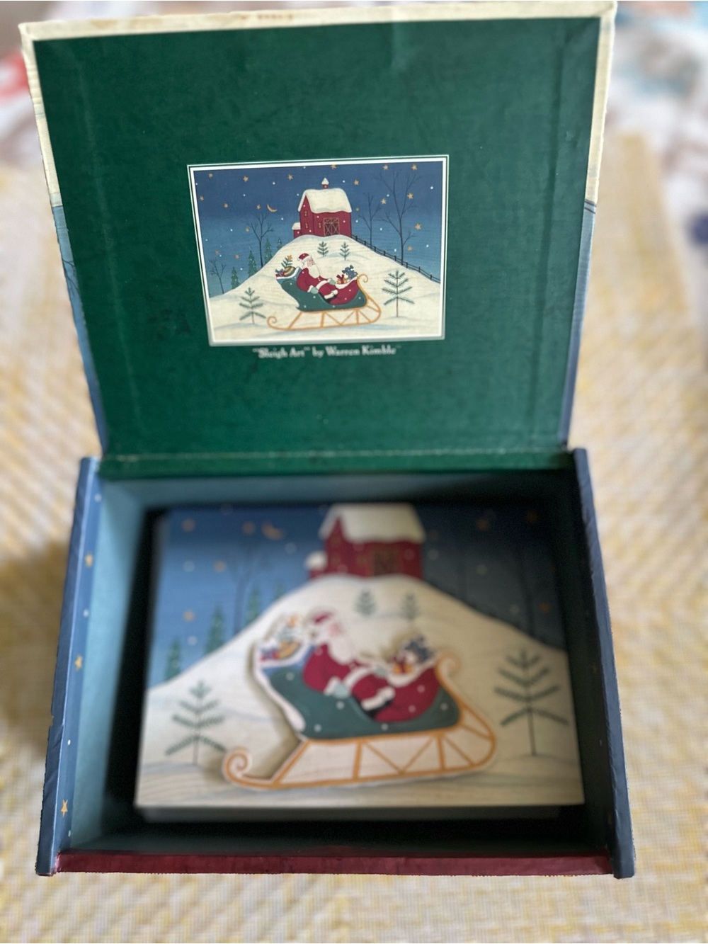 Holiday Santa Sleigh Decorative Box - Green